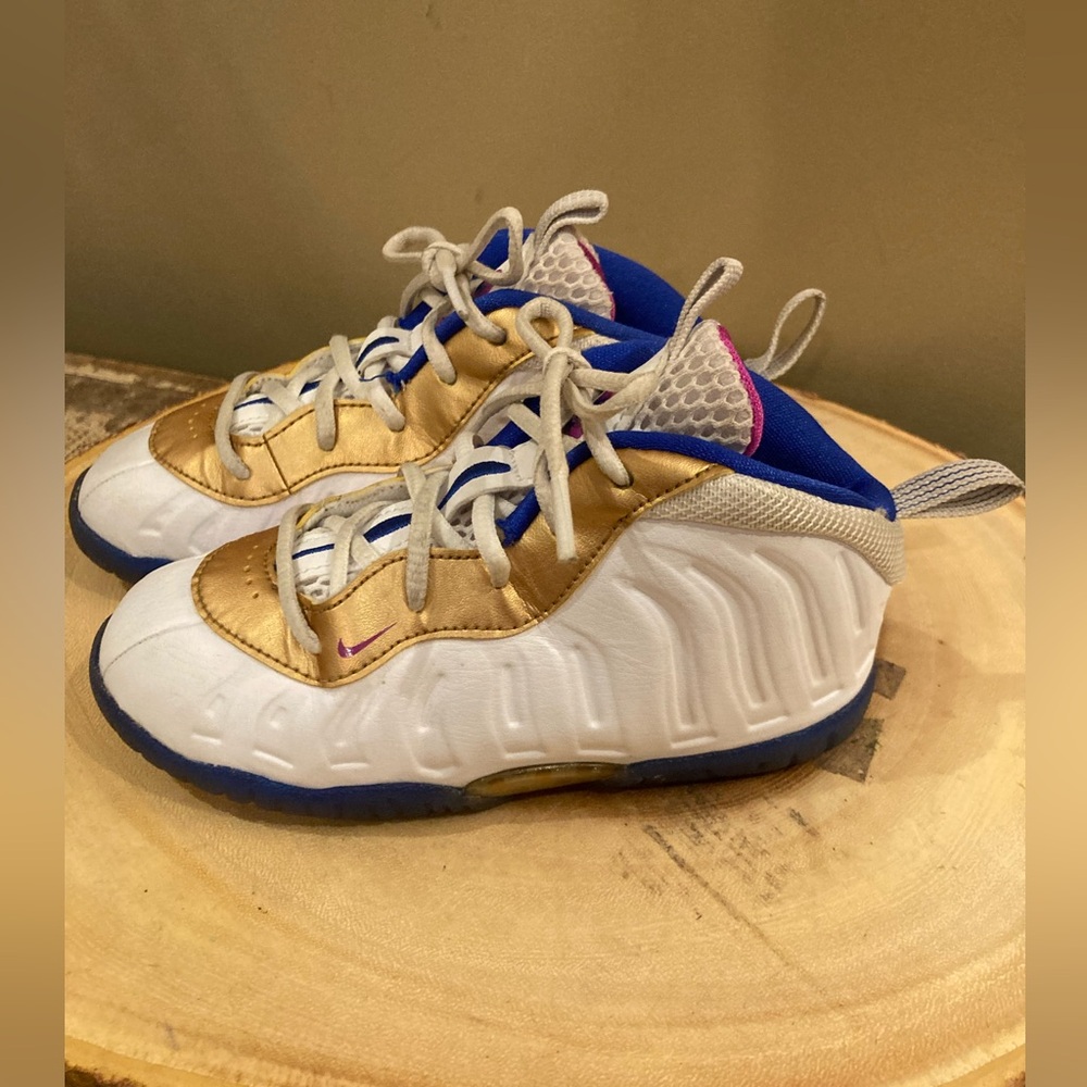 Nike Foamposite Little Posite One Peanut Butter And Jelly Sneakers Sz-10C‎